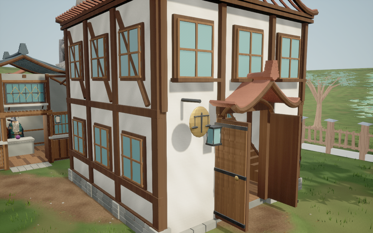 Development view of the auction hall in Hearthmere, Epicor Legends